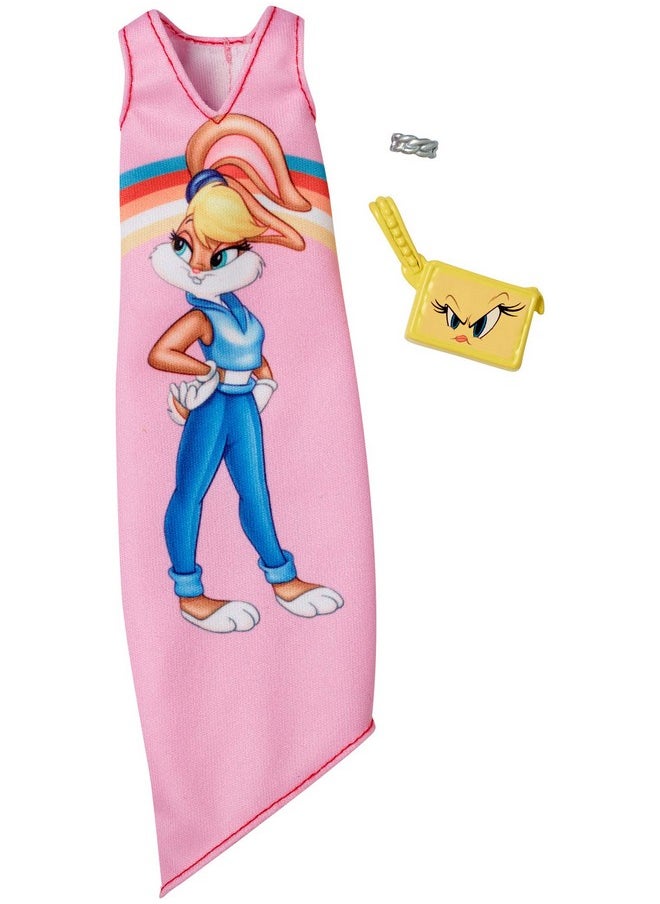 Barbie Barbie Clothes For Barbie Doll Looney Tunes Lola Bunny Dress With Tweety Bird Purse  - Image 1
