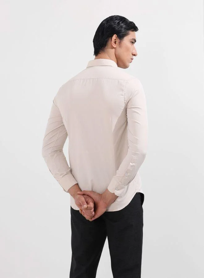 شركة المرآب الهندية Men Slim Fit Geometric Printed Small Collar Full Sleeves Shirt