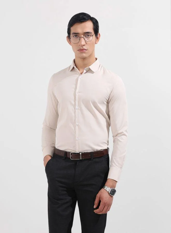 شركة المرآب الهندية Men Slim Fit Geometric Printed Small Collar Full Sleeves Shirt