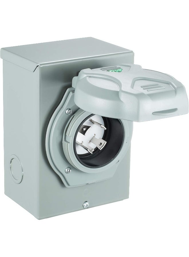 Miady Miady 30 Amp Generator Power Inlet Box, NEMA 3R Power Inlet Box, L14-30P, 125/250 Volt, for Generators Up to 7500 Watts, Weatherproof, ETL Listed  - Image 1