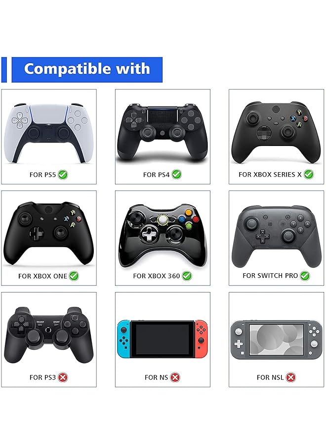 playvital Playvital 5 Pairs Aim Assist Target Motion Control Precision Rings For Ps5 For Ps4 Xbox Series X/S Xbox One Xbox 360 Switch Pro Controller 5 Colors 3 Different Strength  - Image 2