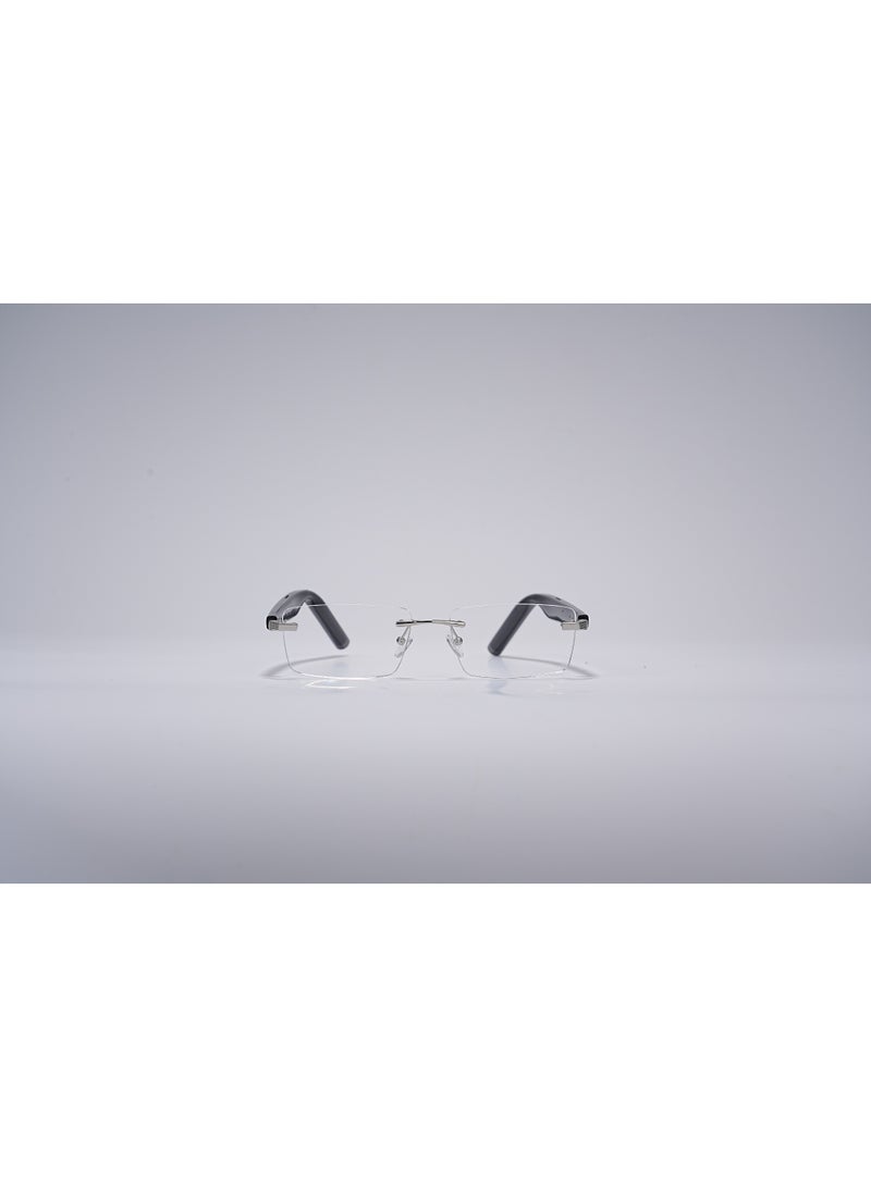 GoRhythm Go Rhythm Ai Translation smart glasses with ai assistant app,Bluetooth audio glasses-Clear rimless lenses and black temples - Image 1
