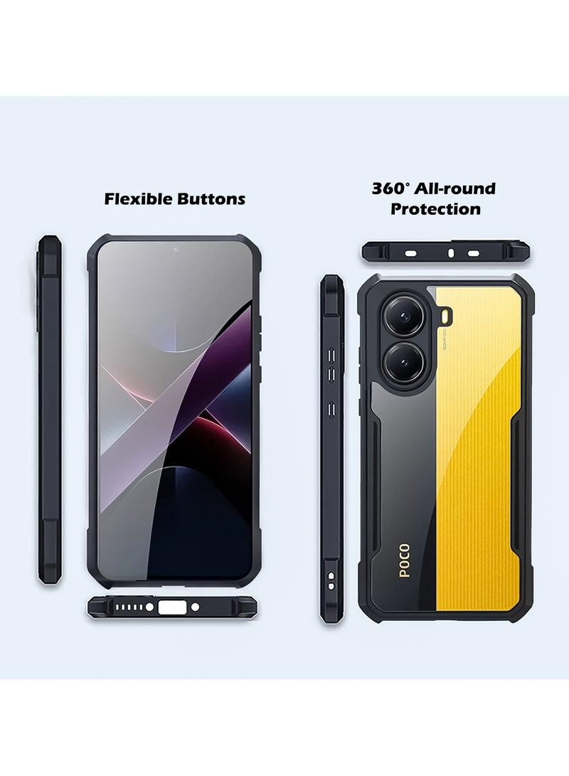 إكسوند غطاء هاتف شاومي بوكو X7 برو 5G، غطاء خلفي لحماية عدسة الكاميرا، غطاء هاتف مقاوم للصدمات من TPU+PC، غلاف حماية نحيف مقاوم للاصفرار. - Image 2