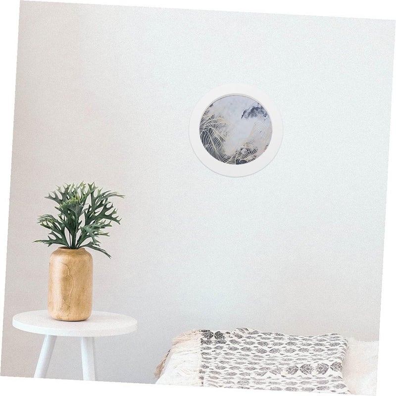 Round Wooden Picture Frame White Circle Photo Display Holder Decorative Wall Hanging Frame for Oil Painting and Home Decor - Image 3