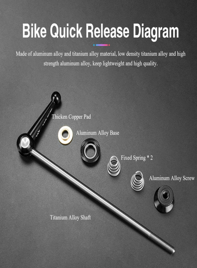 WAKE 2 PCS Bike Quick Release Wheel Hub Shaft Front Rear Set Bicycle Quick Release Skewer Axle - Image 2