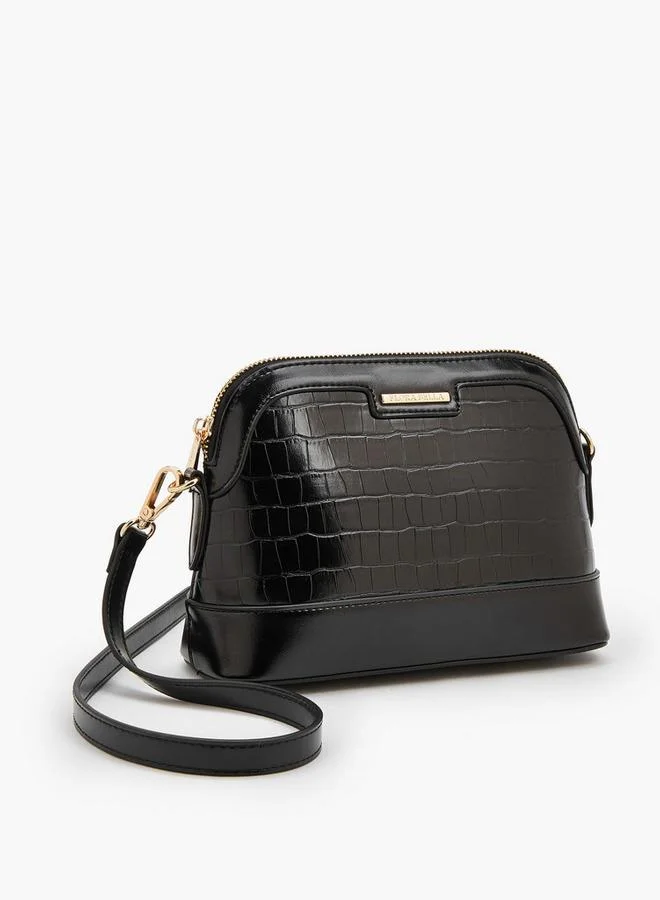 Flora Bella By Shoexpress Textured Crossbody Bag with Detachable Strap