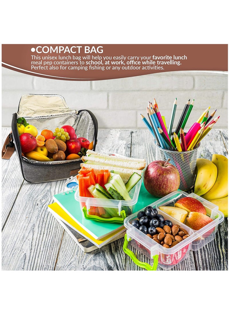 Arabest Insulated Lunch Bag Cooler Shoulder Thermal Tote Bag for Men Women Portable Indoor Outdoor Lunch Box Bag  - Image 2