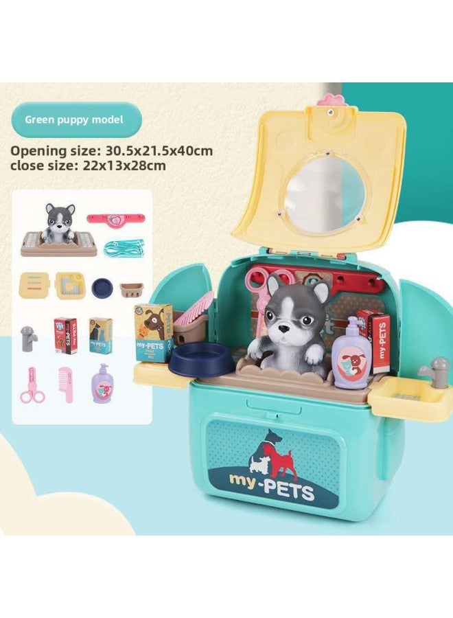 Pet Play House Backpack Toy Cartoon Pink Green Cat Dog Two-in-One Toy-Color:Pink Cat 008-967B-2 - Image 5