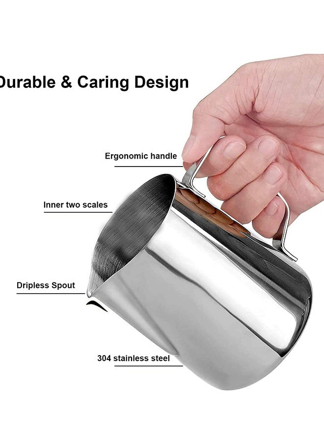 Home Stainless Steel 1000ml Milk Frothing Pitcher Measurements on Both Sides Inside Perfect for Espresso Machines Milk Frothers Latte Art, Silver  - Image 3
