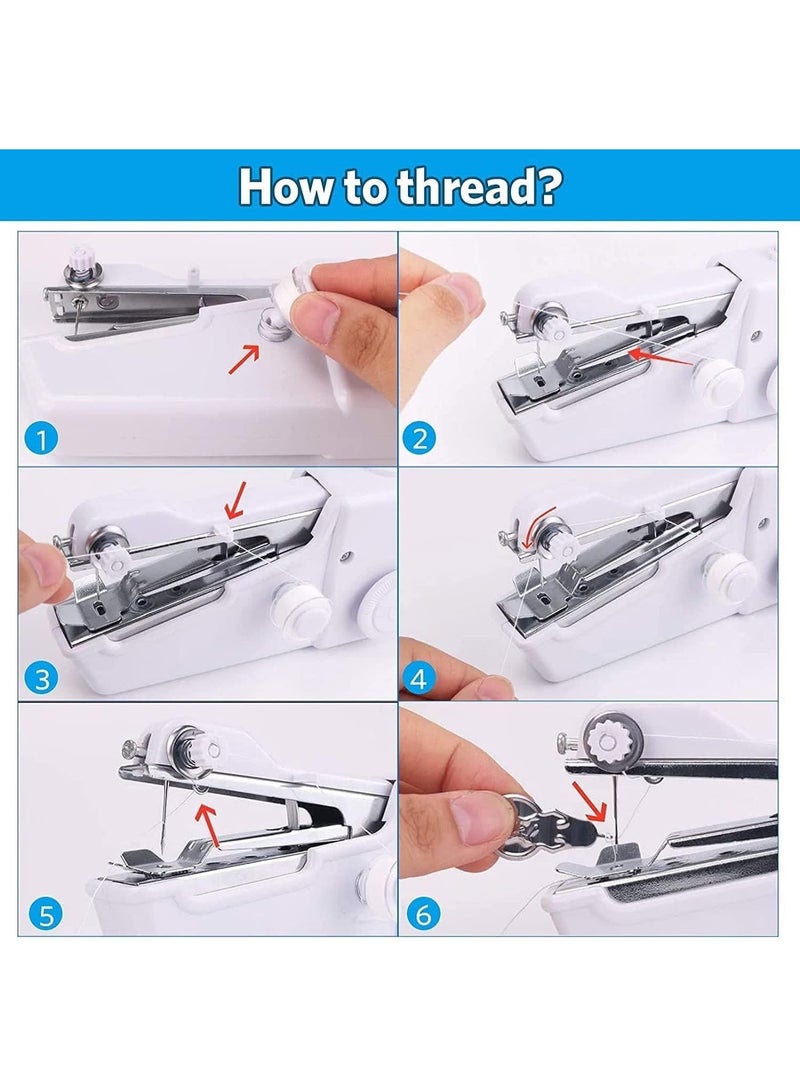 Handy Stitch Sewing Machine - Handheld Sewing Machine - Portable Sewing Machine Cordless Mini Handy Stitch Sewing Silai Machine Handheld Portable Craft Sewing Machine Quick Stitch Sewing Tool Suitable for Home, Travel, Outing, Gifts Use - Image 2