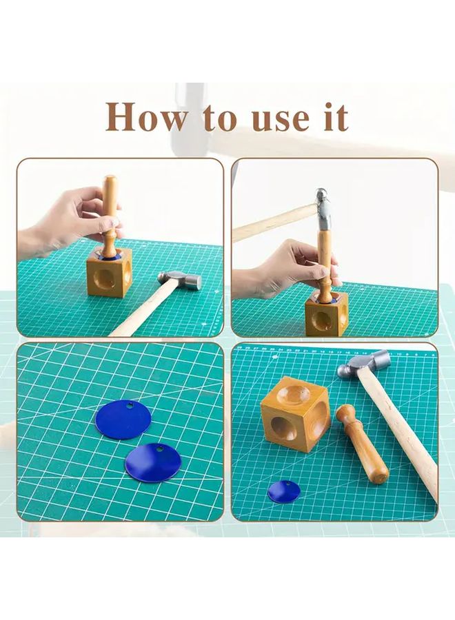 كتلة التسنين الخشبية سندان مربع 2 بوصة مع قضيبين خرم للمجوهرات - Image 4