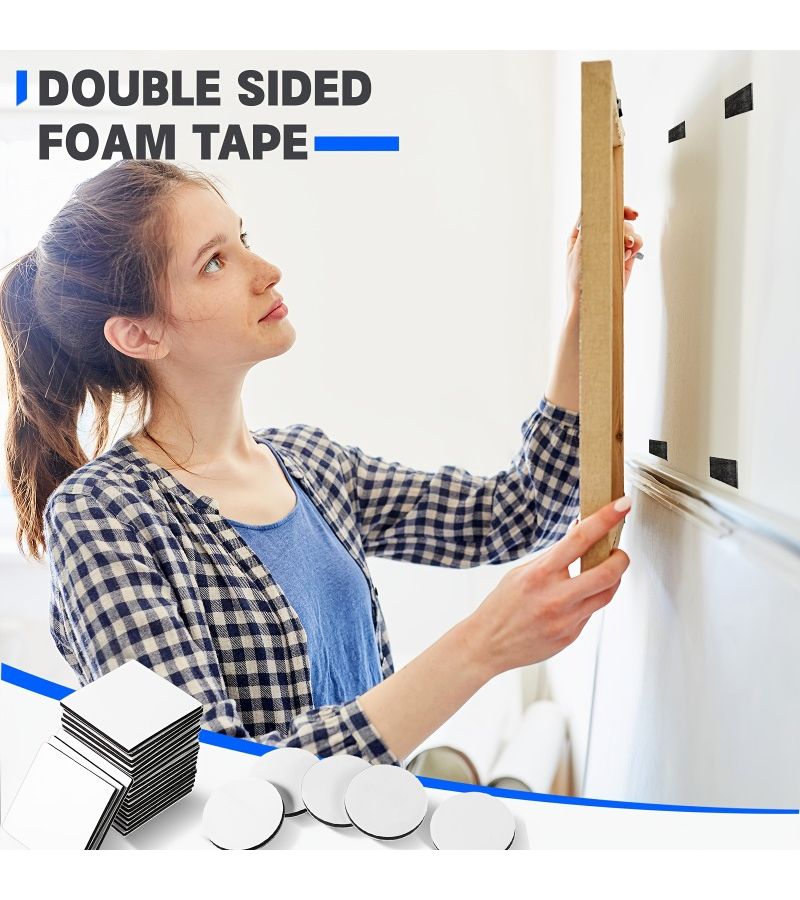 Heavy Duty Double Sided Foam Tape Strong Adhesive Pads for Floor Door Installation Sponge Glue 18 Piece Set - Image 4