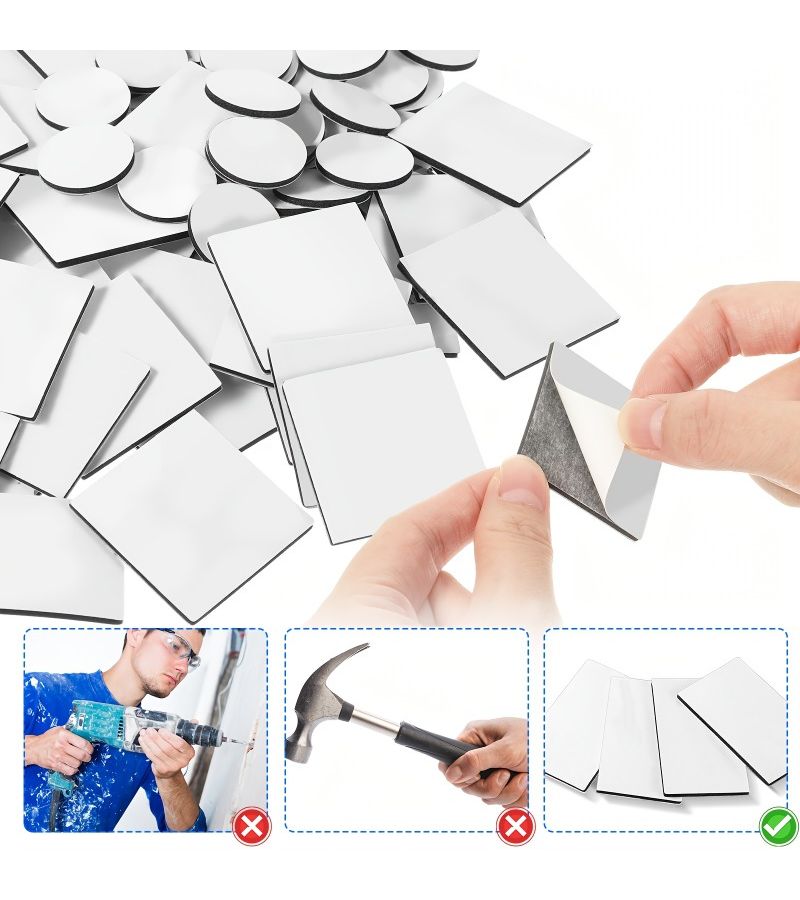 Heavy Duty Double Sided Foam Tape Strong Adhesive Pads for Floor Door Installation Sponge Glue 18 Piece Set - Image 1