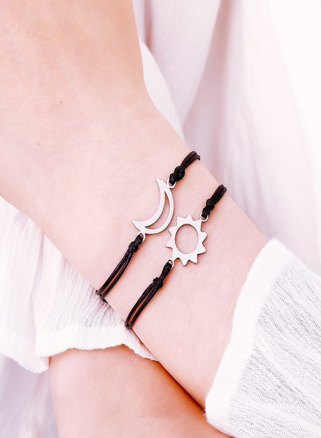 YouU 3 pcs Sun Moon Style Adjustable Couple Bracelet Boho Simple Metal Women Upper Arm Bangle Star Moon Open Cuff Armband Armlet Jewelry - Image 3