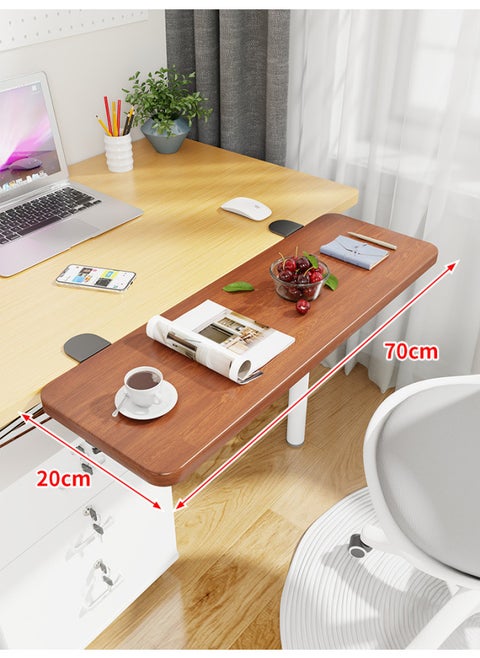 Desktop Extension Hand Support Station Board Dormitory Table Side Table Board Keyboard Bracket Widened Folding Extended Computer Desk-Pattern:Black Bracket + Pomelo Wood Board 70*20*1.2⚑⚑
