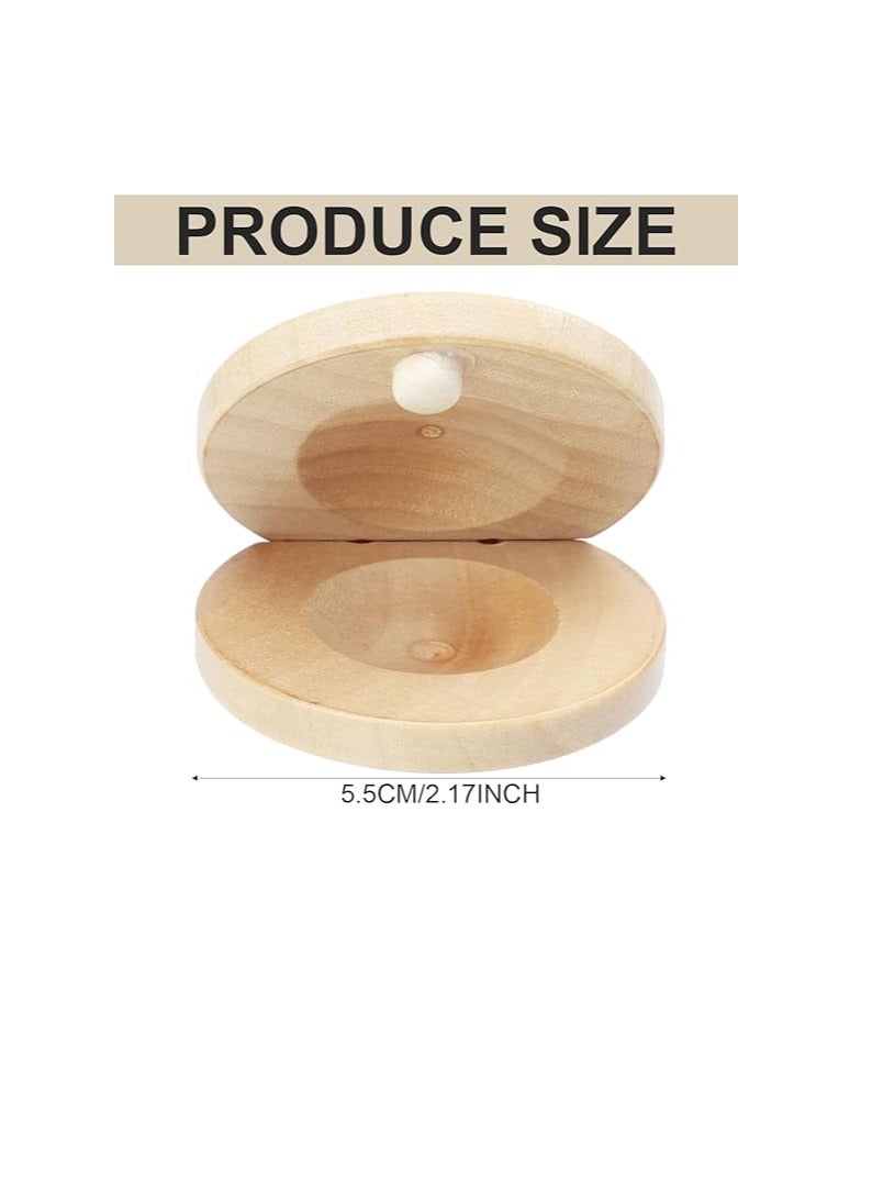 Generic 4 Pieces Castanets, Cembalo, Wooden Castanets, Finger Castanets, Wooden Rhythmic Battles Percussion Musical Instrument Toy Mini Castanets, Wooden Finger Castanets for More Children  - Image 2