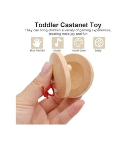 Generic 4 Pieces Castanets, Cembalo, Wooden Castanets, Finger Castanets, Wooden Rhythmic Battles Percussion Musical Instrument Toy Mini Castanets, Wooden Finger Castanets for More Children  - Image 4