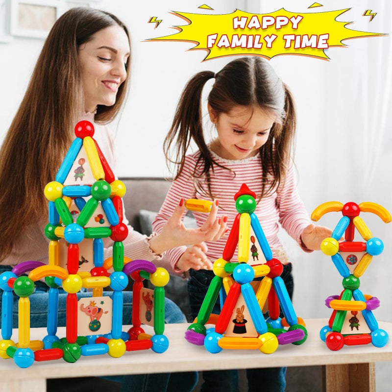 MAGBLOCK 136PCS Magnetic Sticks Toy Building Blocks Capable of Interconnection Magnet Tiles Balls Construction STEM Educational Learning Toys for 3+ Year Old Boys & Girls - Ideal Children's Gift Set - Image 4