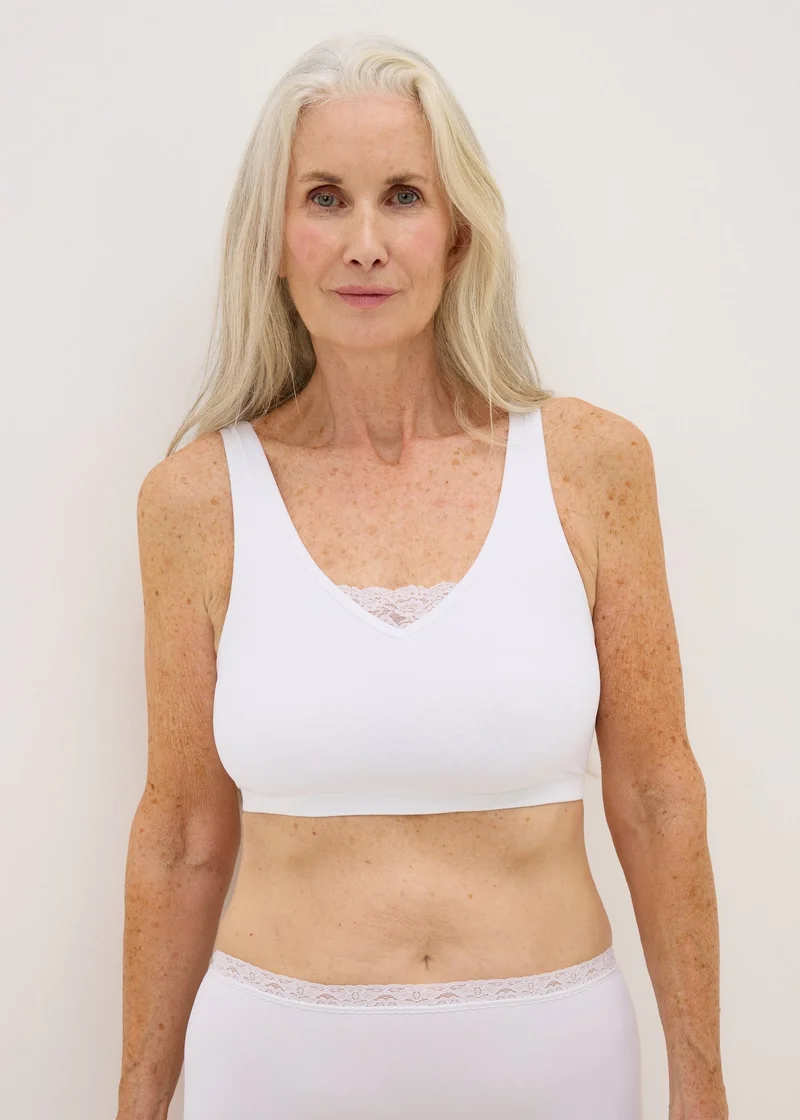 Matalan Menopause 2 Pack Black & White Bralettes