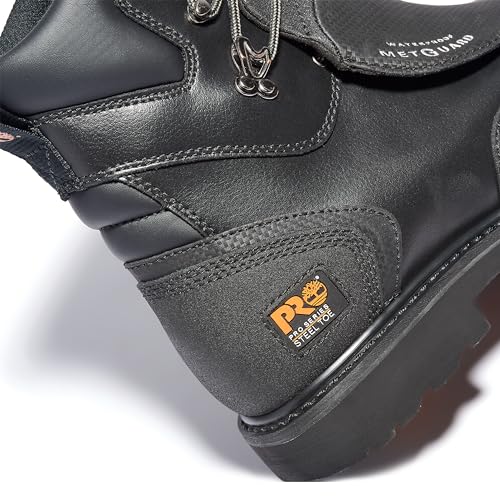 Timberland PRO Men's External Met Guard 8 Inch Steel Safety Toe Waterproof Industrial Work Boot, Black-2024 NEW, 7 W US - Image 2