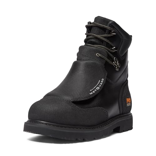 Timberland PRO Men's External Met Guard 8 Inch Steel Safety Toe Waterproof Industrial Work Boot, Black-2024 NEW, 7 W US - Image 1