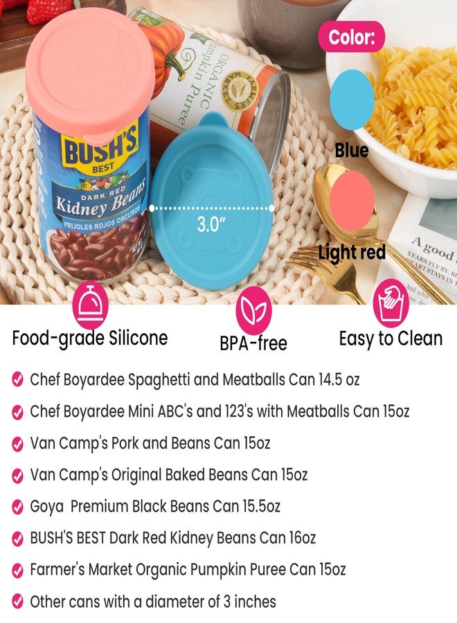 LUVCOSY 2 Packs 3.0-inch Silicone Lids Covers for Can | Fit 3.0-inch/7.6cm Cans | Leak-proof and Reusable Can Toppers for Canned Food | Tight-Seal Food Saver Lid | Dishwasher Safe (Can NOT Included) - Image 2