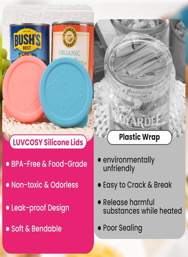 LUVCOSY 2 Packs 3.0-inch Silicone Lids Covers for Can | Fit 3.0-inch/7.6cm Cans | Leak-proof and Reusable Can Toppers for Canned Food | Tight-Seal Food Saver Lid | Dishwasher Safe (Can NOT Included) - Image 5