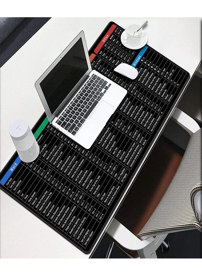 ماوس باد كبيرة للألعاب مع اختصارات برامج Office Excel، لوحة ماوس غير قابلة للانزلاق مع نمط اختصارات برامج Office، لوحة ماوس بتصميم شخصي بحجم ممتد 70 × 30 سم لمستخدمي المكاتب و برامج الاوفيس - Image 3