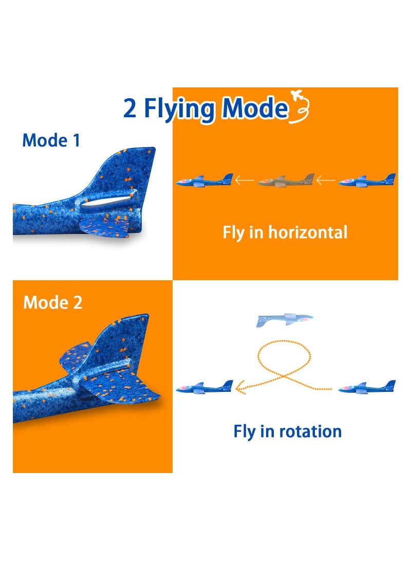 ORiTi طائرة شراعية كبيرة 17.5 بوصة مزودة بضوء LED من ORiTi، عبوة من قطعتين، لعبة طيران للأطفال - Image 4