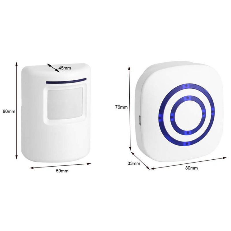 Enegg Wireless Home Security Driveway Alarm, Enegg Entry Alert, Visitor Door Bell Chime with 1 Plug-in Receiver and 2 PIR Motion Sensor Detector Alert System, Quality Sound and LED, 38 Melodies - Image 4