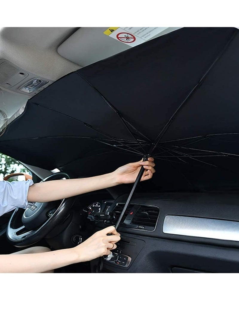 ELTRAZONE Car Umbrella Sun Shade Cover for Windshield UV Reflecting Foldable Front Car Sunshade Umbrella, Easy to Use/Store, 57'' x 31'', Fit Most Vehicle - Image 5