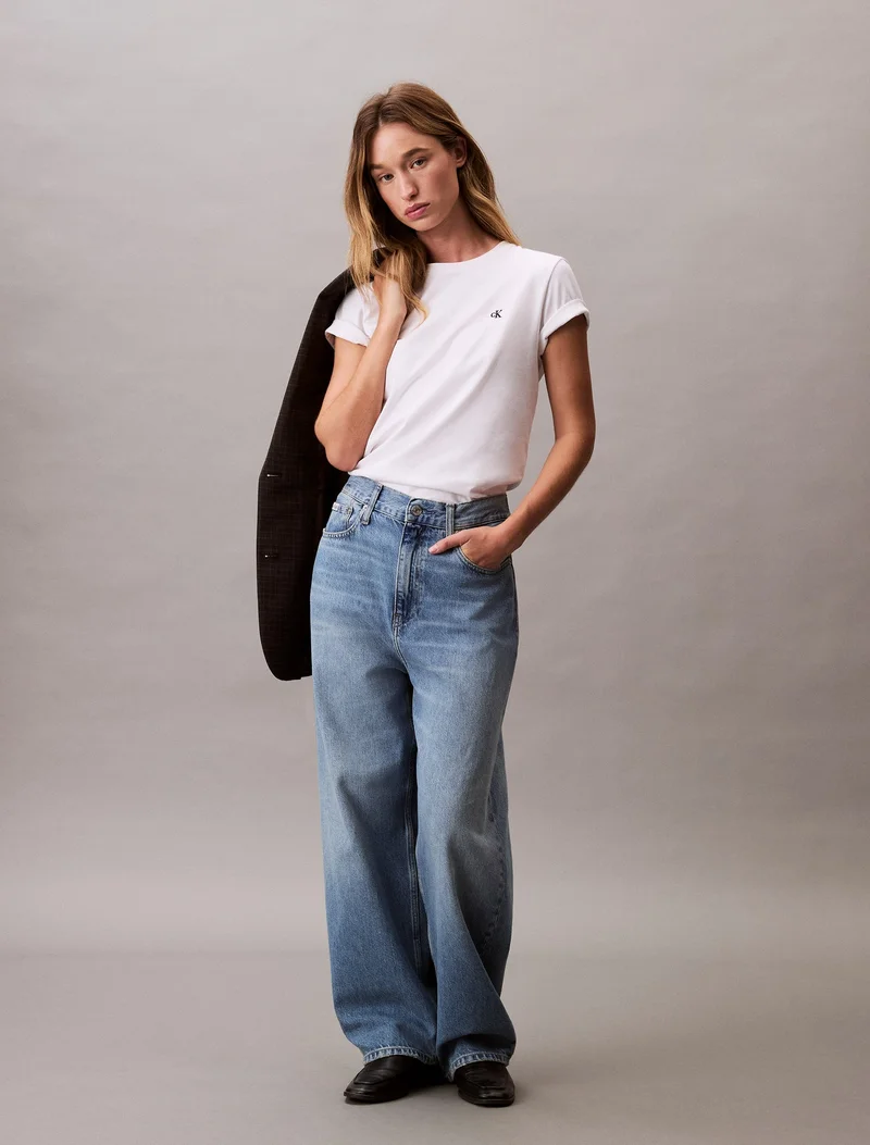 CALVIN KLEIN Bright White Jersey T-Shirt for Women | Best Price UAE