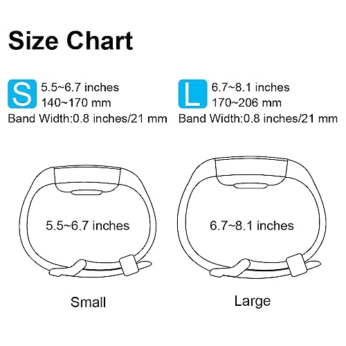 Tobfit Watch Strap Compatible for Fitbit Charge 2 (Watch Not Included), Removable Soft Belts for Charge 2 Wristband, Smartwatch Band for Men & Women (L, Starlight) - Image 5