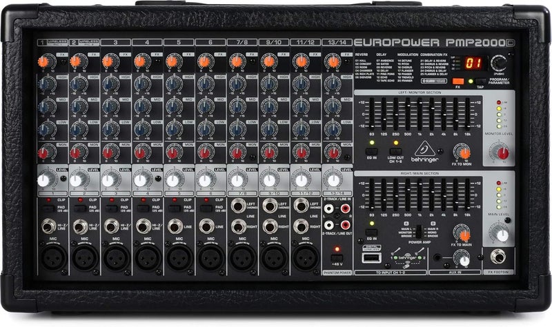 Behringer EUROPWER PMP2000D 2000-Watt 14-Channel Powered Mixer - Image 1