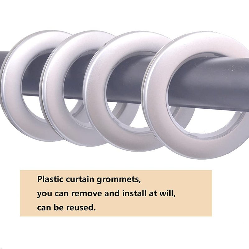 Ailejia 20 Pack Curtain Grommets Lnner Diameter Silencer Sliding Grommet Kit Sheers Grommets Reusable Silencer Sliding Easy snap Install Silver 1.7 Inch Inner Diameter Fasteners (Silvery) - Image 4