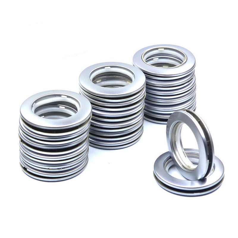Ailejia 20 Pack Curtain Grommets Lnner Diameter Silencer Sliding Grommet Kit Sheers Grommets Reusable Silencer Sliding Easy snap Install Silver 1.7 Inch Inner Diameter Fasteners (Silvery) - Image 1