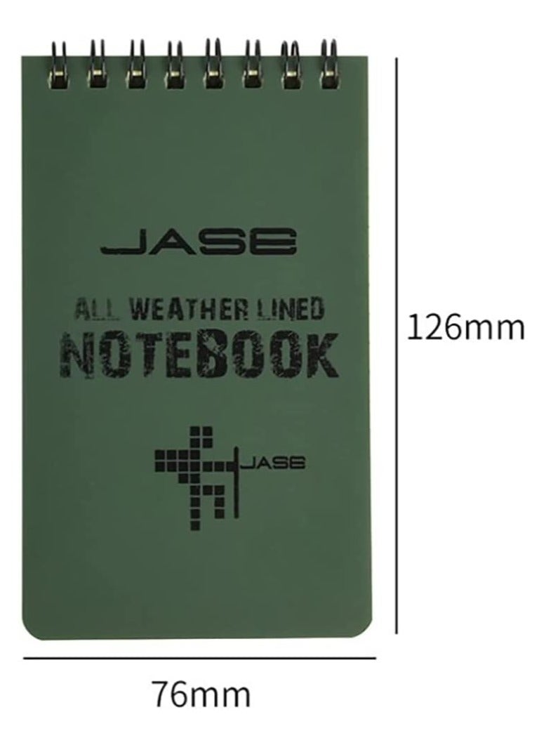 SYOSI 5 Packs All Weather Shower Waterproof Notebook, Pocket Size Tactical Notepad Top Spiral Memo Notes Green Grid Paper Eye Protection for Outdoor Activities Recording 3.2 x 5.5 in - Image 3
