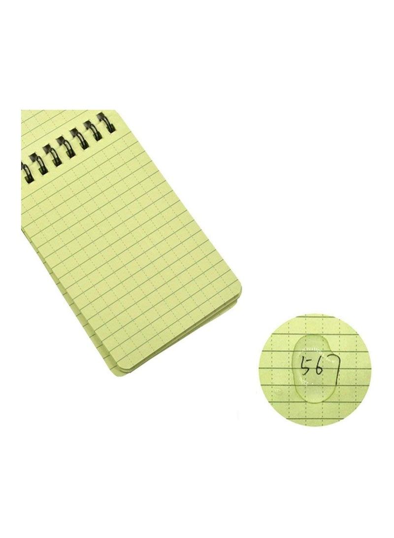 SYOSI 5 Packs All Weather Shower Waterproof Notebook, Pocket Size Tactical Notepad Top Spiral Memo Notes Green Grid Paper Eye Protection for Outdoor Activities Recording 3.2 x 5.5 in - Image 2