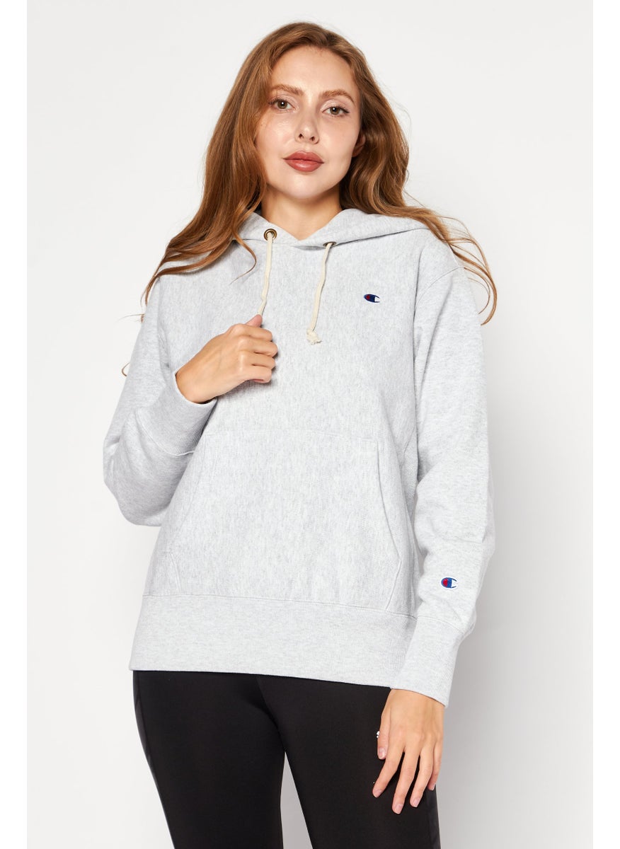 Champion Women Sportswear Fit Long Sleeve Outdoor Sweatshirts, Heather Grey  - Image 1
