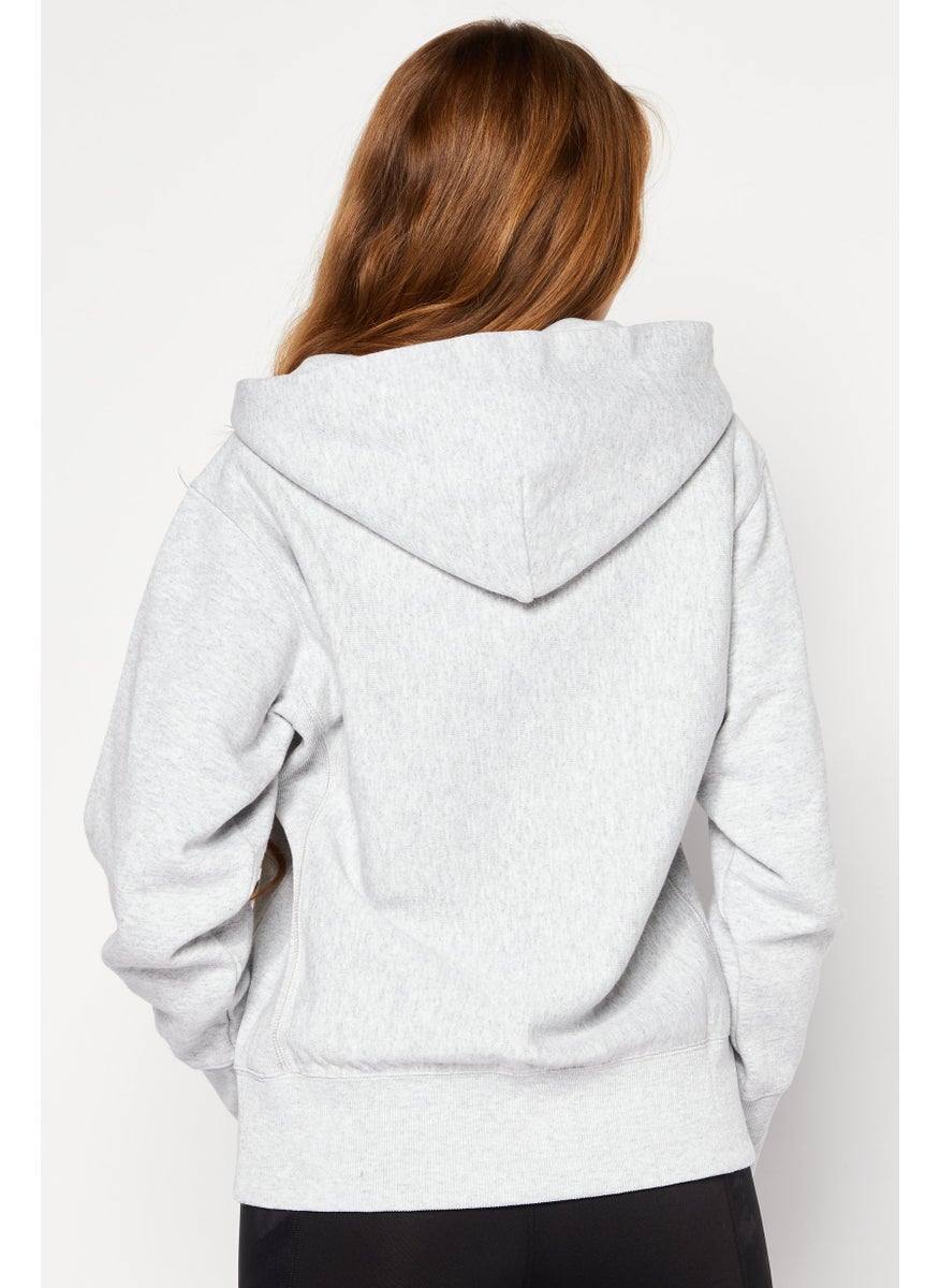 Champion Women Sportswear Fit Long Sleeve Outdoor Sweatshirts, Heather Grey  - Image 2