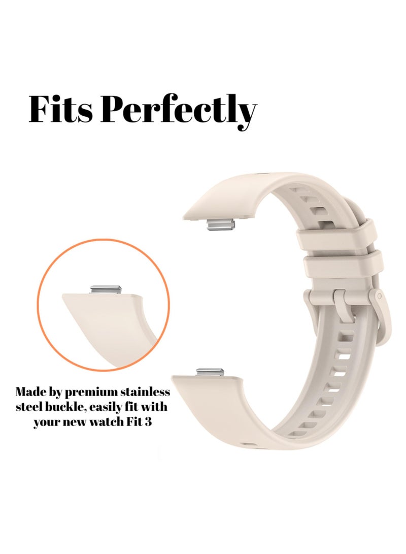 Anmi 3 Packs Replacement Bands compatible with Huawei Watch Fit 3,Silicone Sports Wrist Strap Adjustable Wrist Bands for Women Men - Image 2