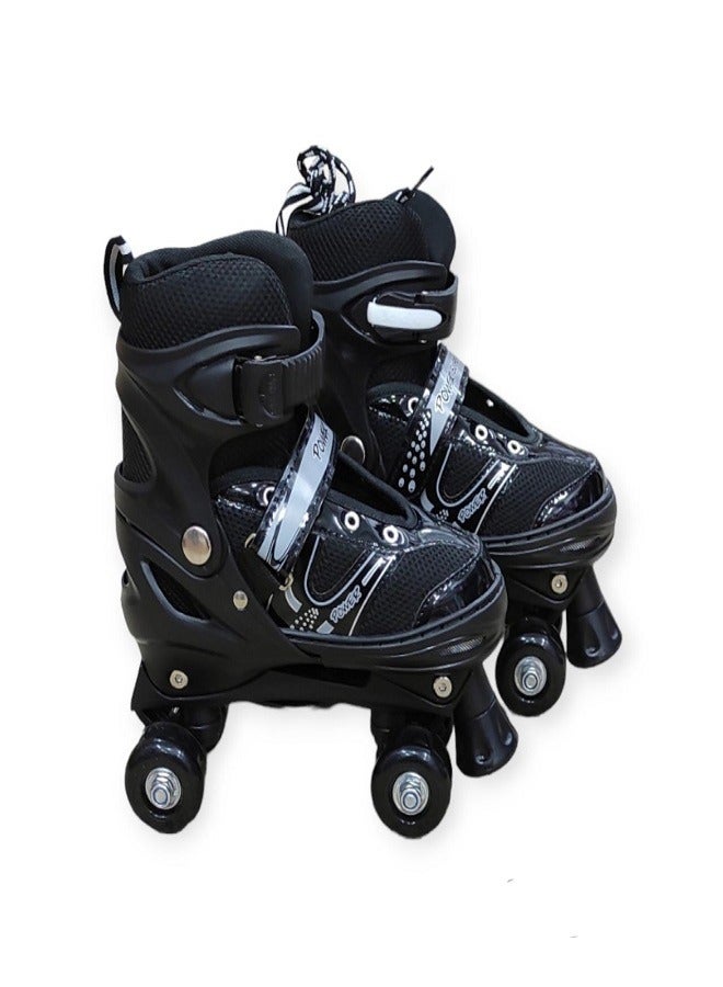SPORT Skates  shoes 4 Wheel Outdoor Sports 3 Size Medium (35-38)  Black - Image 2