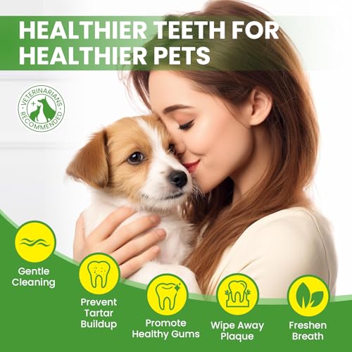 BuddyCheer Pet Teeth Cleaning Wipes for Dogs & Cats, Pet Dental Finger Wipes for Dogs, No-Rinse Dog Toothbrush Toothpaste to Reduce Plaque & Tartar, Disposable Dog Tooth Brushing Kit - Mint Flavor - 50 Count - Image 4
