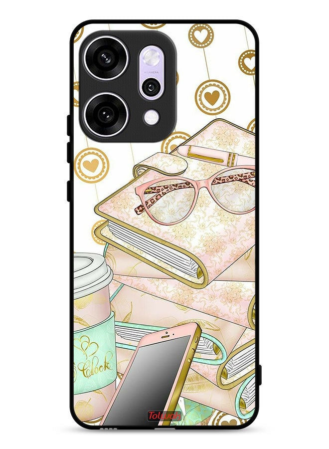 Tolwak Oppo Reno14 Pro Protective Case Cover Glasses On Books - Image 1