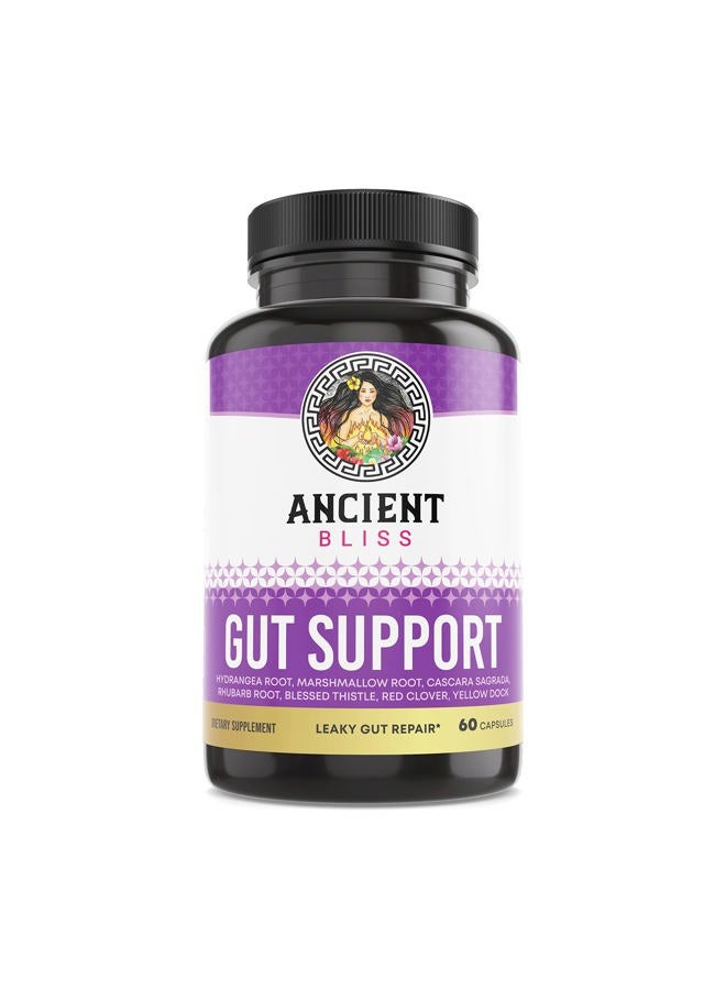 Ancient Bliss Leaky Gut Supplement, L Glutamine Capsules for Gut Support with Blessed Thistle and Hydrangea Root, Vegan and Non-GMO, 60 Capsules - Image 1