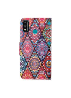 زبون جراب لهاتف Honor 9X Lite بنمط رسم ملون، جراب جلدي قابل للطي أفقيًا مع حامل وفتحات للبطاقات ومحفظة وحبل  - Image 3