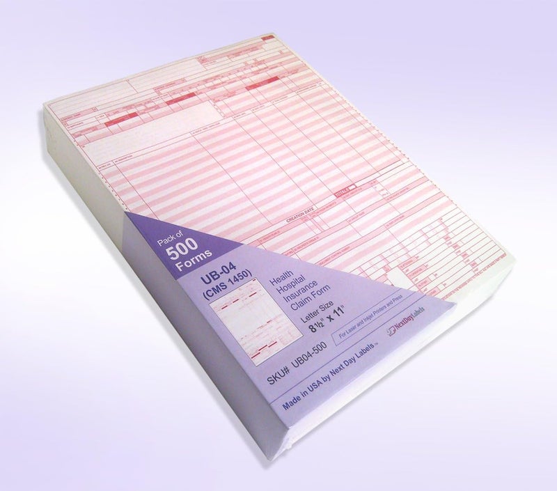 NextDayLabels - UB-04 (CMS 1450) Health Hospital Insurance Claim Form, Laser 8-1/2 x 11 500 Per Pack - Image 2