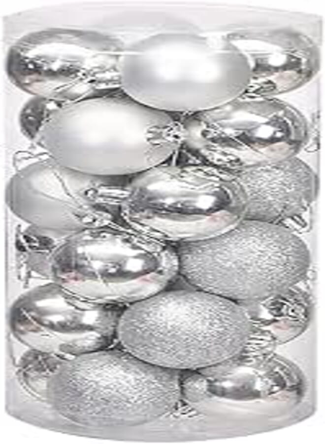 Wonka WFF Holiday decorations Christmas Ball Ornaments - 24pcs/lot Colorful Glitter Christmas Tree Decor Balls Xmas Hanging Decorations Gift 4/6/8/10cm Electroplating Matte Ball Decorate your house