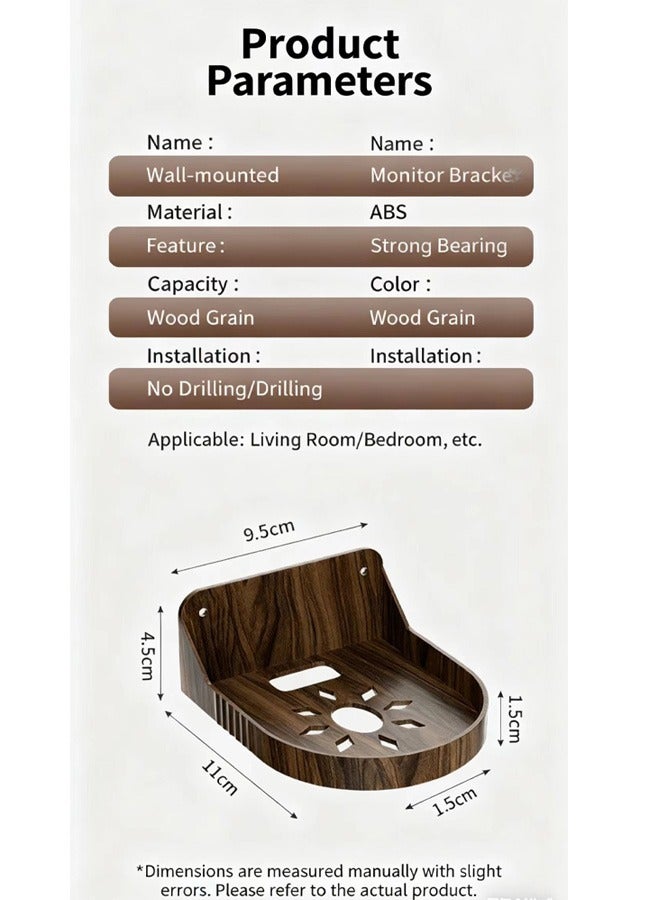 2 Pcs ABS Floating Wall Shelves with Adhesive for Security Cameras, Baby Monitors, Speakers,Universal Small Wall Shelf with Cable Hole,No Drill - Image 2