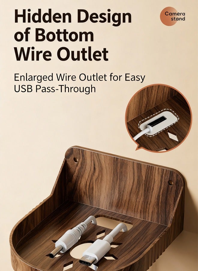 2 Pcs ABS Floating Wall Shelves with Adhesive for Security Cameras, Baby Monitors, Speakers,Universal Small Wall Shelf with Cable Hole,No Drill - Image 3